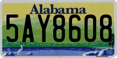 AL license plate 5AY8608