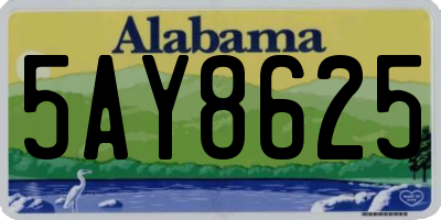 AL license plate 5AY8625