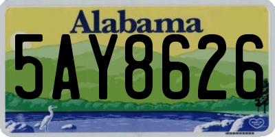 AL license plate 5AY8626