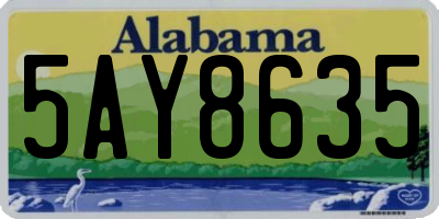 AL license plate 5AY8635