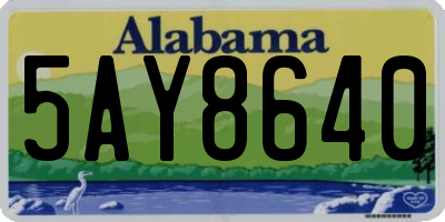 AL license plate 5AY8640