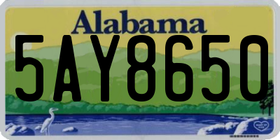 AL license plate 5AY8650