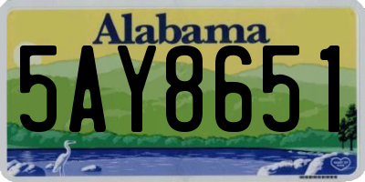 AL license plate 5AY8651