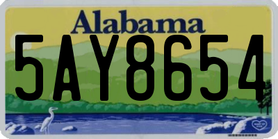 AL license plate 5AY8654