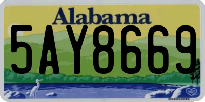 AL license plate 5AY8669