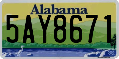 AL license plate 5AY8671