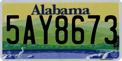 AL license plate 5AY8673