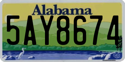 AL license plate 5AY8674