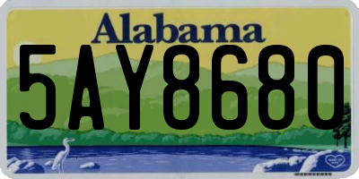 AL license plate 5AY8680