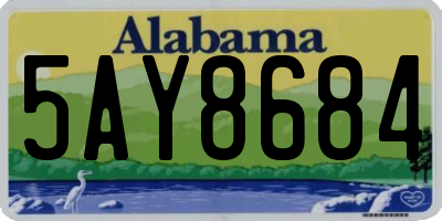 AL license plate 5AY8684