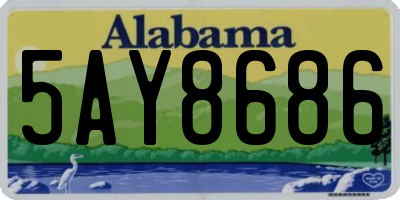 AL license plate 5AY8686