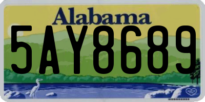 AL license plate 5AY8689