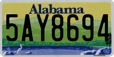 AL license plate 5AY8694
