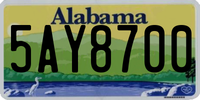AL license plate 5AY8700