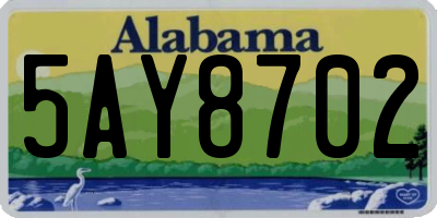 AL license plate 5AY8702