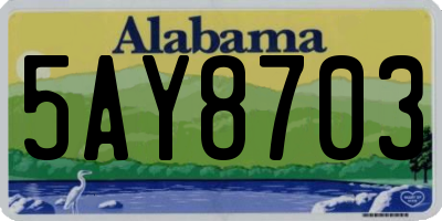 AL license plate 5AY8703