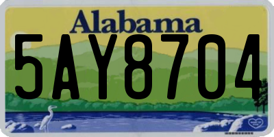 AL license plate 5AY8704