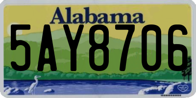 AL license plate 5AY8706