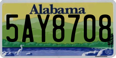 AL license plate 5AY8708