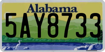 AL license plate 5AY8733