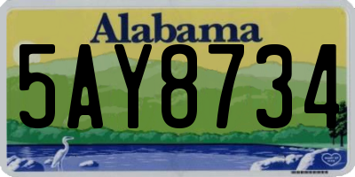 AL license plate 5AY8734