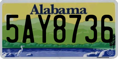 AL license plate 5AY8736