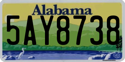AL license plate 5AY8738