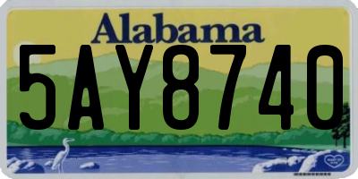 AL license plate 5AY8740