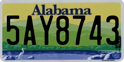 AL license plate 5AY8743