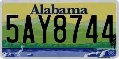 AL license plate 5AY8744
