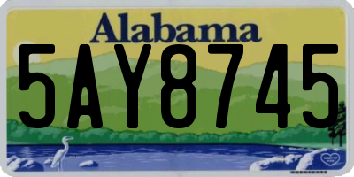 AL license plate 5AY8745