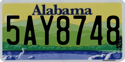 AL license plate 5AY8748