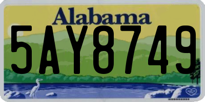 AL license plate 5AY8749