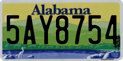 AL license plate 5AY8754