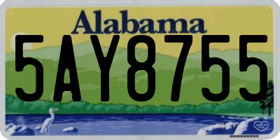 AL license plate 5AY8755