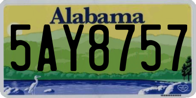 AL license plate 5AY8757