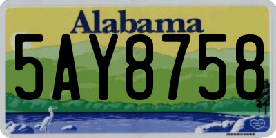 AL license plate 5AY8758