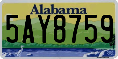 AL license plate 5AY8759