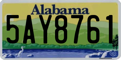 AL license plate 5AY8761
