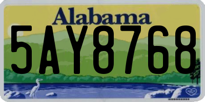 AL license plate 5AY8768