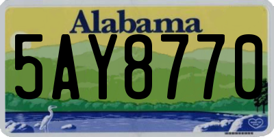 AL license plate 5AY8770