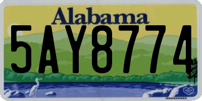 AL license plate 5AY8774
