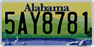 AL license plate 5AY8781