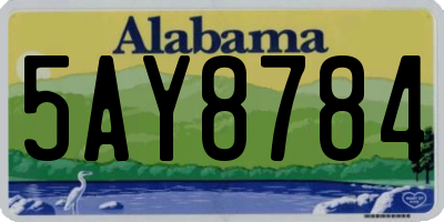AL license plate 5AY8784