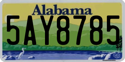 AL license plate 5AY8785