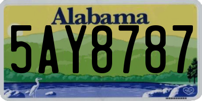 AL license plate 5AY8787