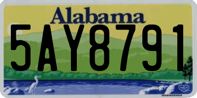 AL license plate 5AY8791