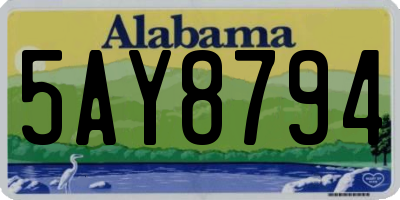 AL license plate 5AY8794