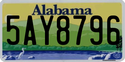 AL license plate 5AY8796