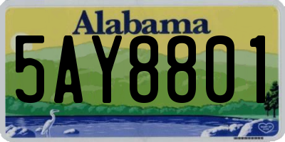 AL license plate 5AY8801
